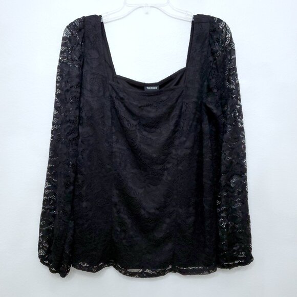 Torrid Fairycore Whimsigoth Witchy Lace Floral Long Sleeve Top Size Large 12 - Picture 2 of 16